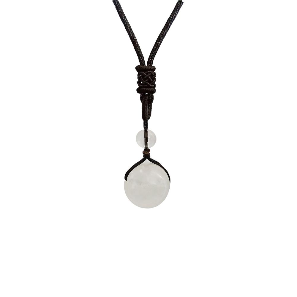 Collier pendentif boule de pierre naturelle collier de cristal de guérison pendentif collier de corde bijoux de charme en cristal