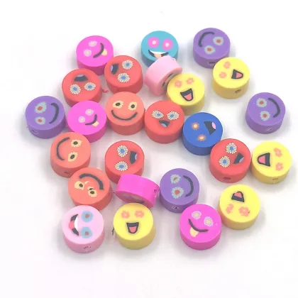 10mm smiley face sculpey clay beads