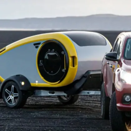 camper 4x4 yellow folding tent trailer van camper