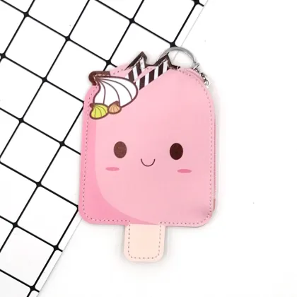 Ice-cream style simple PU coin purse