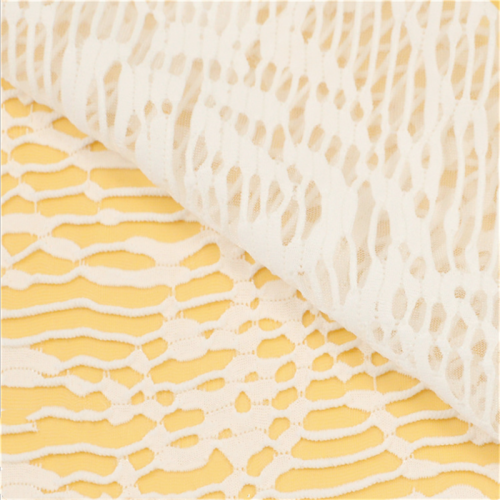 White Imitation Lace Jacquard Knitted Polyester Fabrics