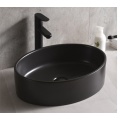 Lavabo redondo de cerámica de color negro para mesa