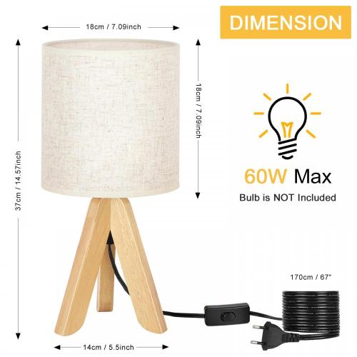 Lampe de chevet de base de base en bois minimaliste