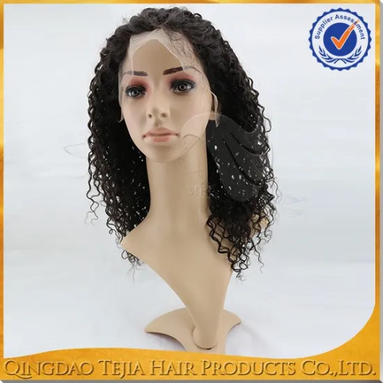 Factory wholesale cheap unprocessed virgin brazilian lace front short curly wig for black women