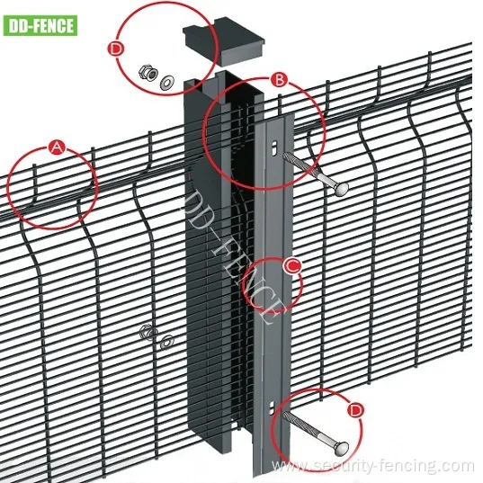 Welded Mesh Galvanized Security Anti Climb Wire Fence