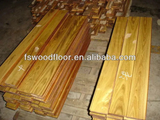 Unfinished chinese teak hardwood flooring