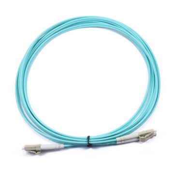 10g 40g 100g एक्वा जम्पर फाइबर ऑप्टिक केबल OM3 LC/UPC से LC/UPC 1 मीटर 10 LSZH