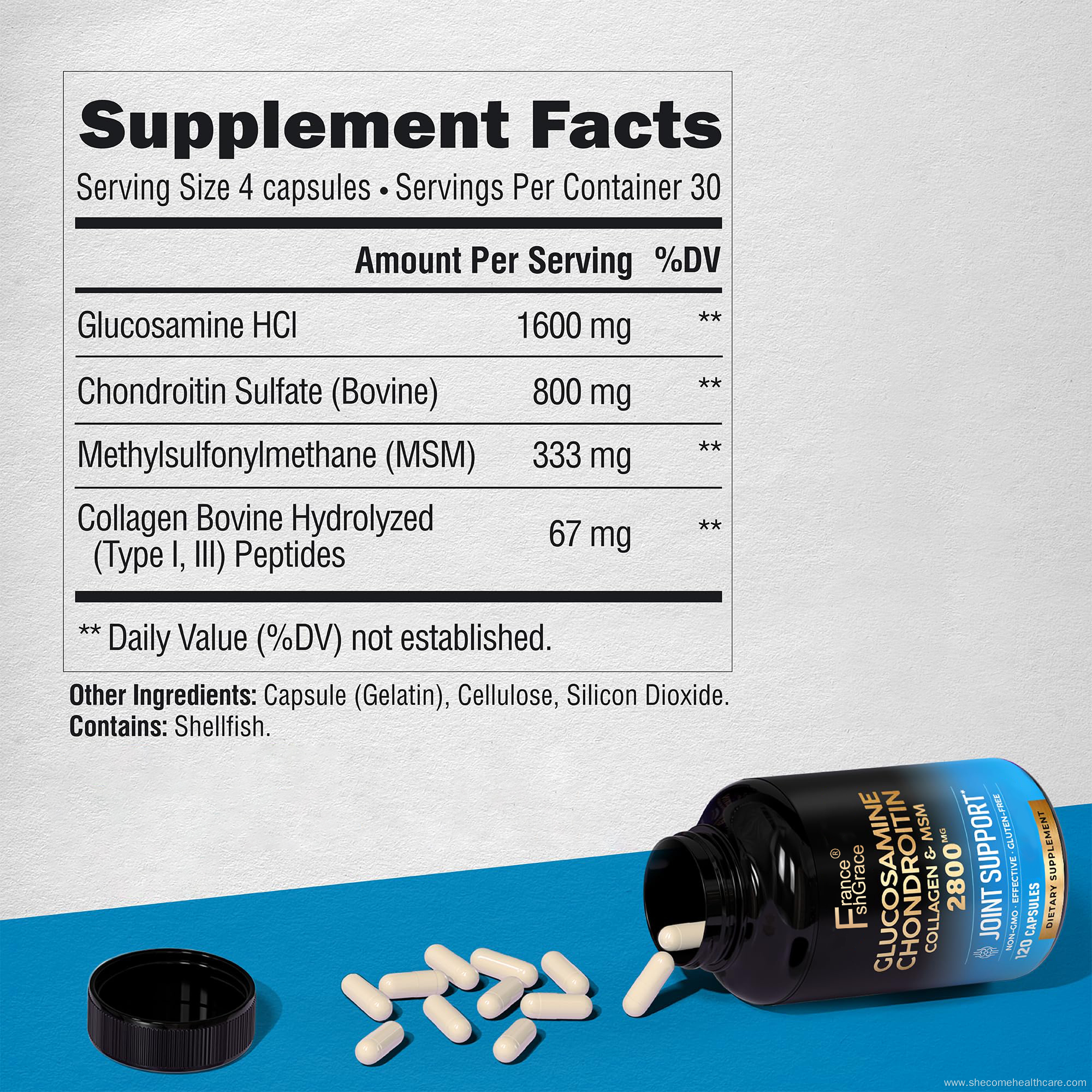 Glucosamine Chondrotin MSM Collagen Joint Health Supplement