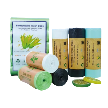 Bages poubelles biodégradables de l'amidon de maïs de 60 onces de 50 onces - Sacs de poubelle écologique - Solution de gestion des déchets durable et durable