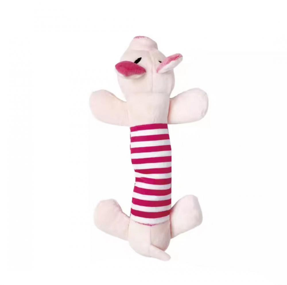 분홍색 돼지 스틱 박제 페트 애완 동물 치아 장난감