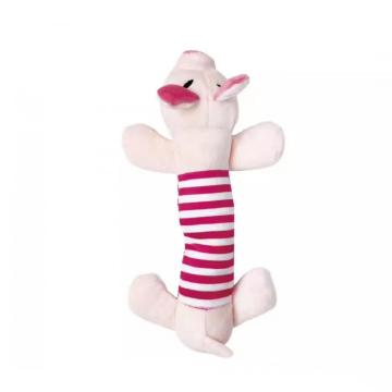 Pink piglet stick stuffed stuffed pet teething toy