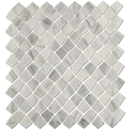 Off-white stone pattern glass mosaic tiles
