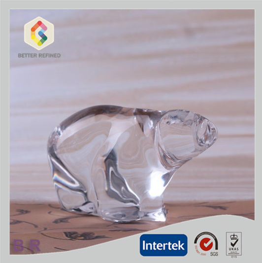 Transparency Glass Bear Statue For Gift 