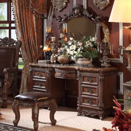 Luxurious European Retro Leather Bed for American Classic Bedrooms