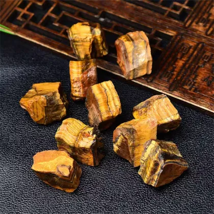 Wholesale Natural Yellow Tiger Eye Stone Reiki Crystal Loose Raw Stone