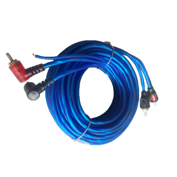 Transparent Blue RCA Cable with Ground Wire - Made in China Twisted Pair Speaker Wire