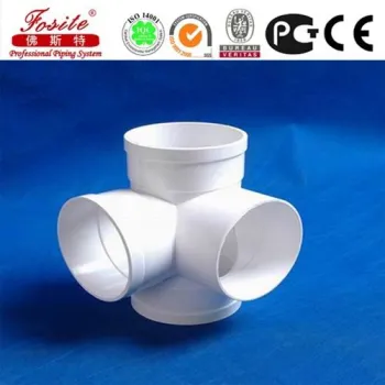 U-PVC drainage pipe and fittings plastic solid cross