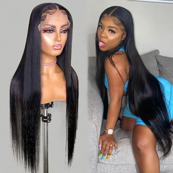 Brazilian Virgin Hair Transparent Lace Front Raw Unprocessed Wig Bone Straight Human Hair Lace Wigs Brazilian Hair Lace Front