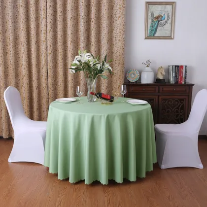 Wholesale Plain Polyester 120" Round Sage Elegant Wedding Tablecloth