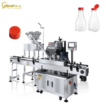 Automatic 4-Wheel Servo Capping Machine with Vibration Bowl Cap Feeder for Sauce Bottles