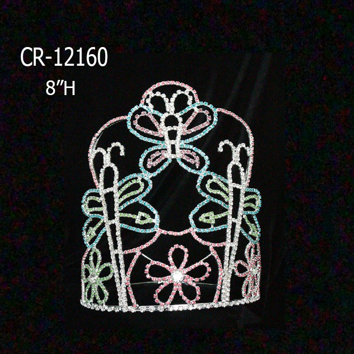 Wholesale Cheap 8" Rhinestone Butterfly Pageant Crowns