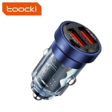 Efficient Dual Port Aluminum Car Charger - Toocki PD 45W 30W 15.5W Fast Charging