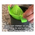 Clip on pasta strainer for pots pans