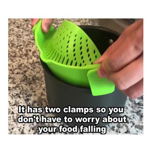 Silicone Clip-On Strain Strainer kitchen Food Strainers