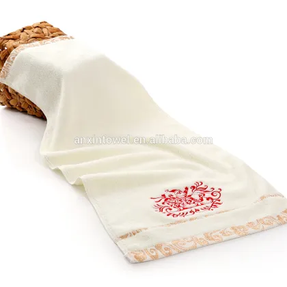 chinese manufacturers red thick cotton jacquard gift face towel