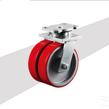 Industrial Cast Iron Castor Wheel - Drop Forged, Heavy Duty, PU Dual Caster Wheels
