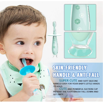 BPA ücretsiz bebek eğitimi silikon diş fırçası