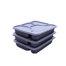 Black take out disposable plastic food box