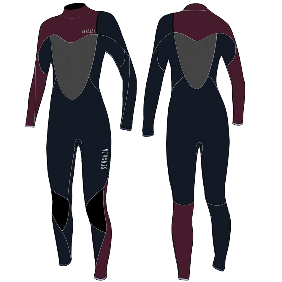 Seaskin 3/2mm Neoprene 지퍼가없는 여성 서핑 잠수복