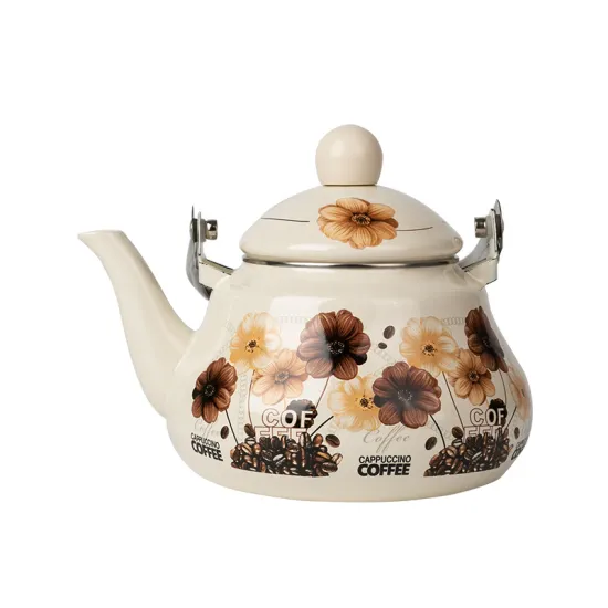 Porcelain Enamel Teapot, Enameled Kettle, Enamelware, Carbon Steel