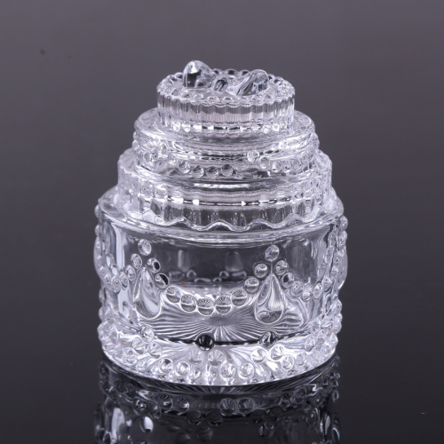 Elegant Crystal Glass Candy Box Cake Jar