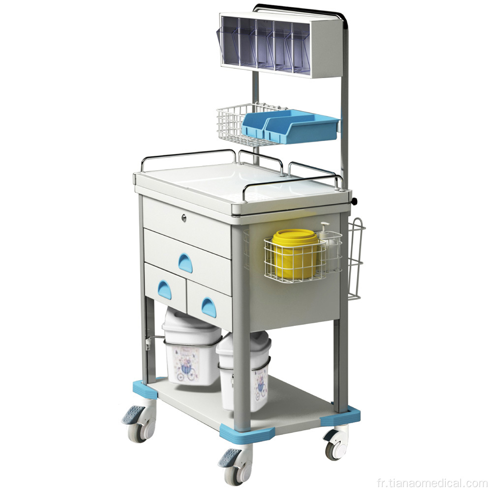 Chariot multifonctionnel de traitement en acier d&#39;hôpital