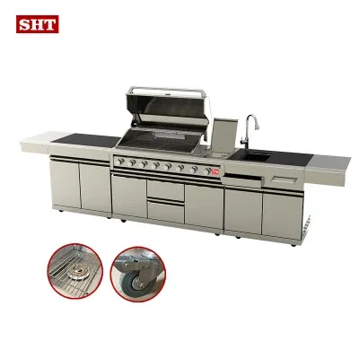 Stainless Steel Outdoor Kitchens Cabinets Island for Family