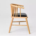 Black Solid Wood Chair for Casual Restaurant Seating