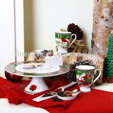 6 Pieces Fine New Bone China Christmas Coffee Set Porcelain