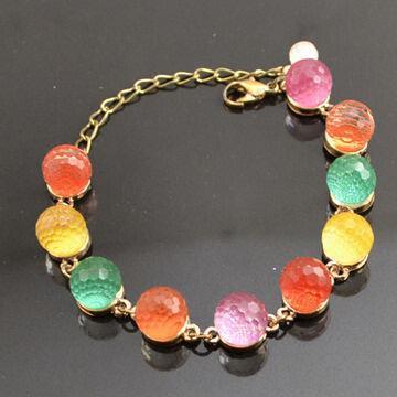 Candy colorful faced fashion wholesale crystal rhinestone crystal bracelets, OEM/ODM orders accepted