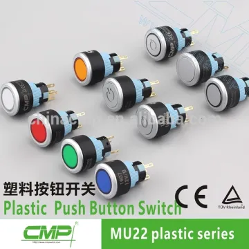 Thread diameter 22mm plastic momentary or latching led illuminated push button switch