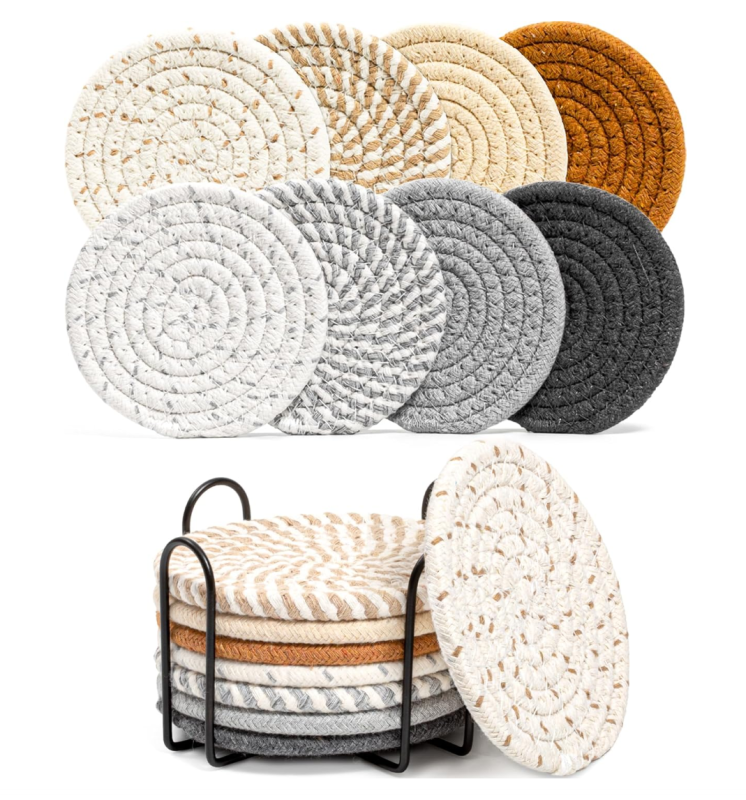 Elegant Wooden Coaster Set for Home Use