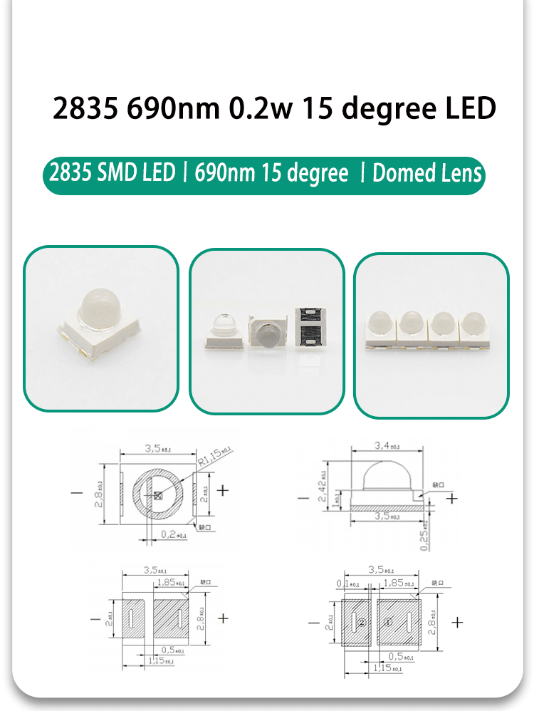 Dome-Lens-LED-Deep-Red-690nm-2835-15-degree-2835FIRC-69L14I60-15A-Deep-Red-LED-690nm-LED-2835-PLCC-2-SMD-LED-15-degree-Dome-lens-LED_02