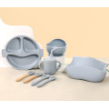 Set de hrănire din silicon Smile pentru mese ușoare pentru bebeluși