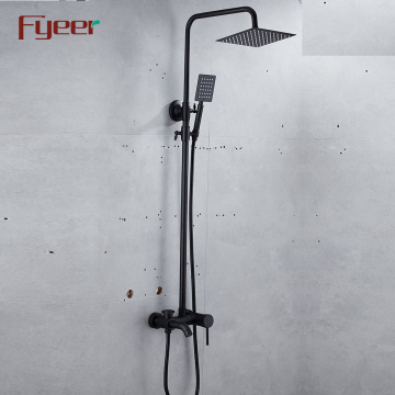 Fyeer Black Duscharmatur mit 8 Zoll Duschkopf