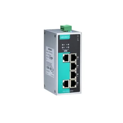 Moxa EDS-P206A Series: 6-Port Unmanaged Ethernet Switch with 4 PoE+ Ports