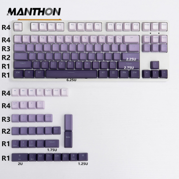123 Anahtar Koyu Kokulu Mor Üst Baskılı PBT KEY KAPALARI OEM Profili