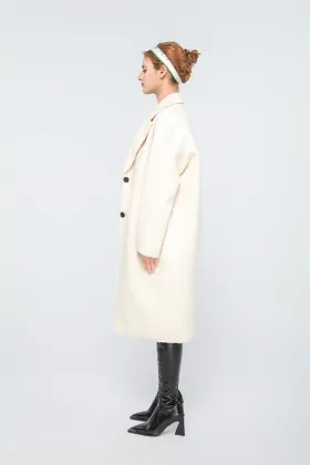 Elegant Classic Off White Coat for Timeless Style