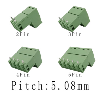 2EDG 5.08mm Right Angle PCB Screw Terminal Block Wire Connector Plug Pin Right Angle 5.08mm Pitch Header Socket 2P 3P 4P 5 Pin