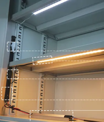 DC 12/24V LED Shelf Lighting Socket with Magnet Installation Track System